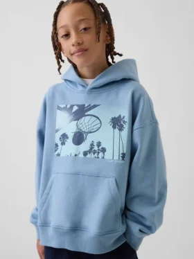 Sudadera con capucha y diseño gráfico Vintagesoft para niños, de corte holgado