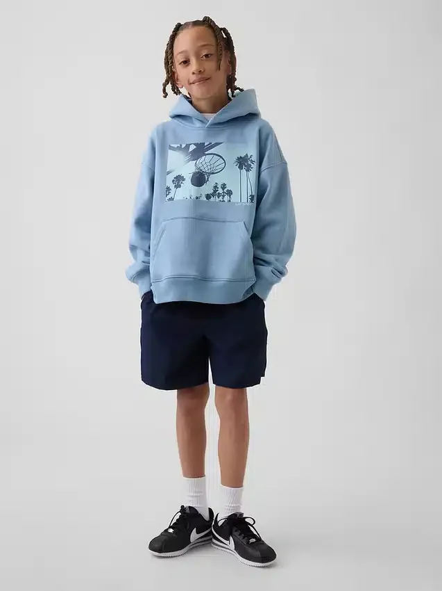 Sudadera con capucha y diseño gráfico Vintagesoft para niños, de corte holgado