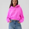 Sudadera corta con capucha y logotipo Vintagesoft