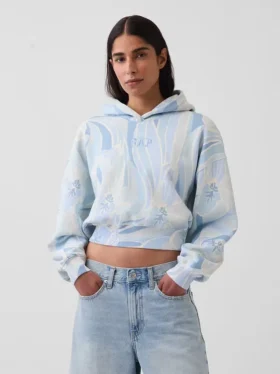 Sudadera corta con capucha y logotipo Vintagesoft