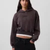 Sudadera corta con capucha y logotipo Vintagesoft