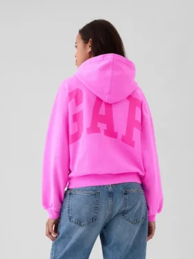 Sudadera corta con capucha y logotipo Vintagesoft