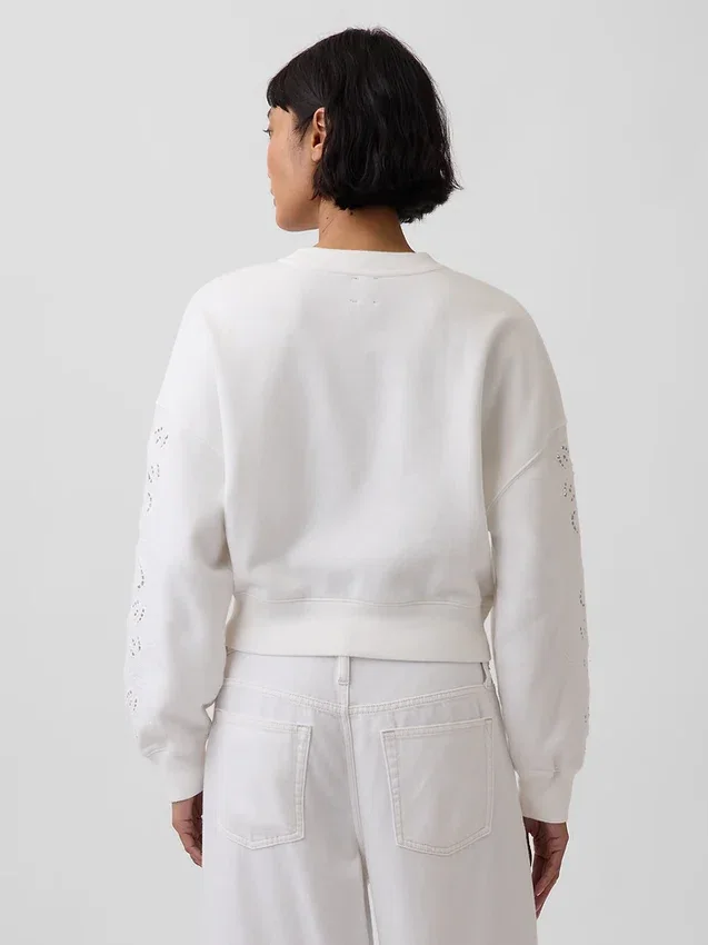 Sudadera corta oversize con ojales Vintagesoft