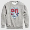 Sudadera de felpa con cuello redondo para niños de Peanuts con Snoopy jugando al hockey