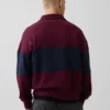 Sudadera de felpa de mezcla de algodón, gruesa y de corte oversize, con rayas y media cremallera