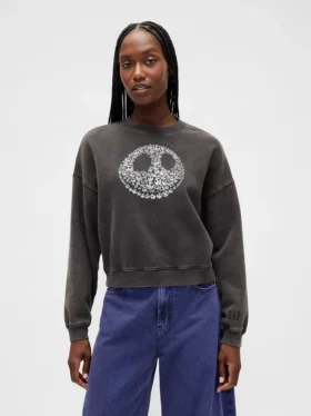 Sudadera gruesa con calaveras de GAP × Disney: «La pesadilla antes de Navidad» de Tim Burton