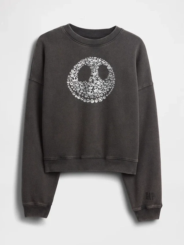 Sudadera gruesa con calaveras de GAP × Disney: «La pesadilla antes de Navidad» de Tim Burton