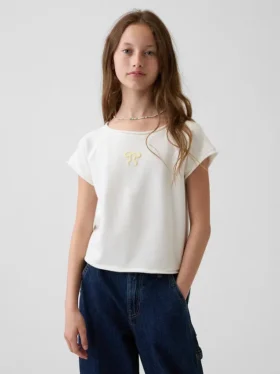 Sudadera infantil de felpa Vintagesoft con estampado y mangas raglán
