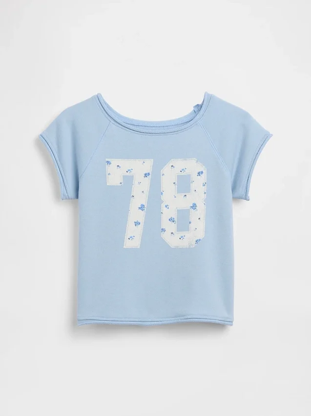 Sudadera infantil de felpa Vintagesoft con estampado y mangas raglán