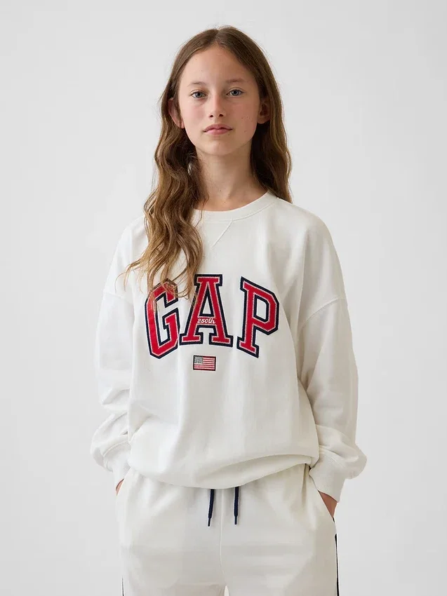 Sudadera infantil oversize de felpa Vintagesoft con estampado gráfico
