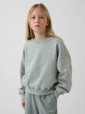 Sudadera infantil Vintagesoft con cuello redondo y corte en cuña