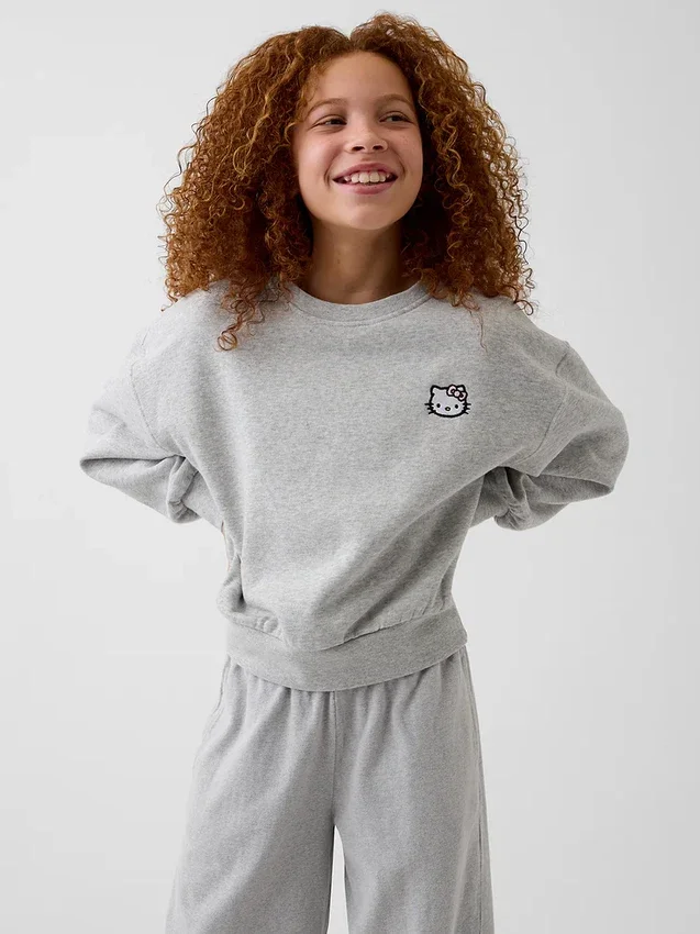 Sudadera infantil Vintagesoft con cuello redondo y corte en cuña