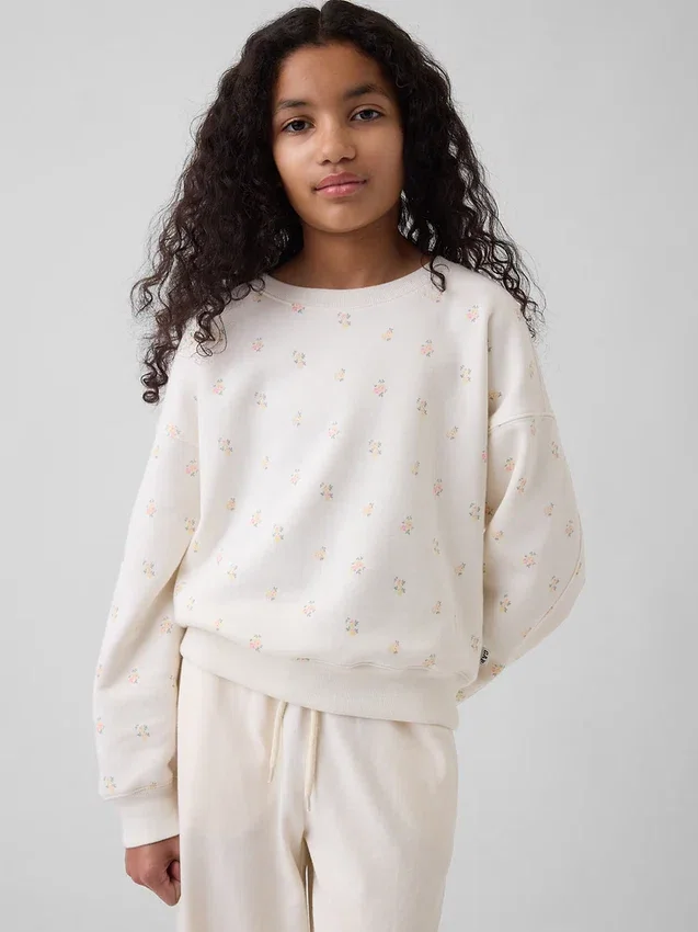 Sudadera infantil Vintagesoft con cuello redondo y corte en cuña