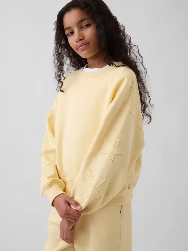 Sudadera infantil Vintagesoft con cuello redondo y corte en cuña
