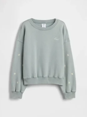 Sudadera infantil Vintagesoft con cuello redondo y corte en cuña