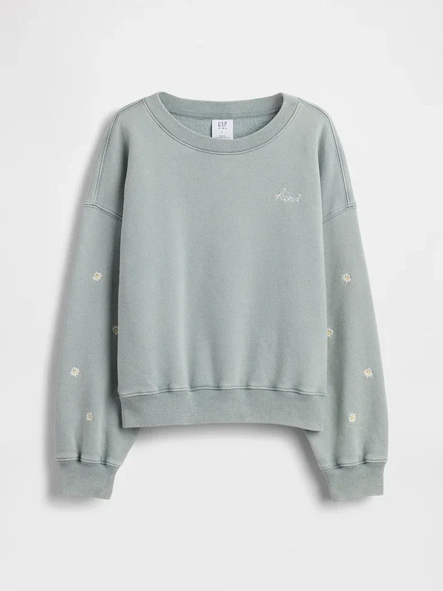 Sudadera infantil Vintagesoft con cuello redondo y corte en cuña