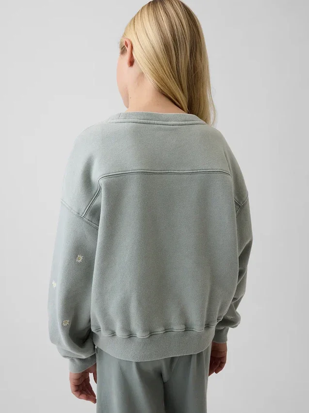 Sudadera infantil Vintagesoft con cuello redondo y corte en cuña
