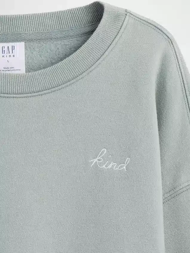 Sudadera infantil Vintagesoft con cuello redondo y corte en cuña
