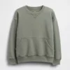 Sudadera infantil Vintagesoft de corte holgado con cuello redondo y bolsillo