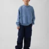Sudadera infantil Vintagesoft de corte holgado con cuello redondo y bolsillo
