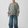 Sudadera infantil Vintagesoft de corte holgado con cuello redondo y bolsillo