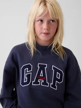 Sudadera infantil Vintagesoft de cuello alto y logo, de corte oversize
