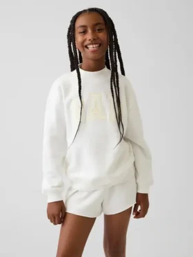 Sudadera infantil Vintagesoft de cuello alto y logo, de corte oversize