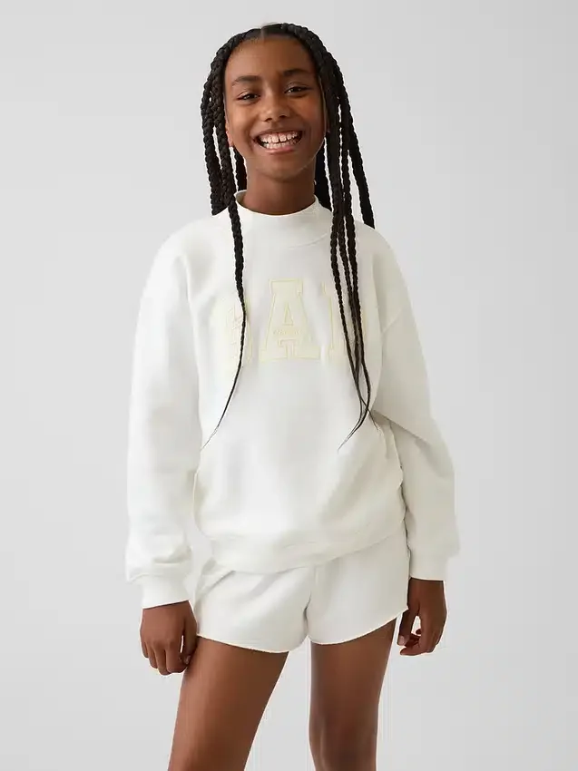 Sudadera infantil Vintagesoft de cuello alto y logo, de corte oversize