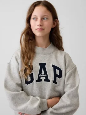 Sudadera infantil Vintagesoft de cuello alto y logo, de corte oversize