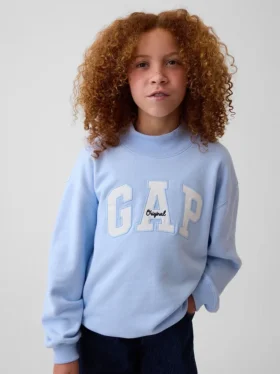 Sudadera infantil Vintagesoft de cuello alto y logo, de corte oversize