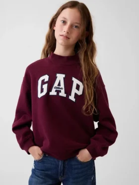 Sudadera infantil Vintagesoft de cuello alto y logo, de corte oversize
