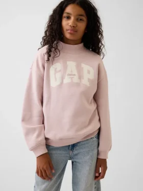 Sudadera infantil Vintagesoft de cuello alto y logo, de corte oversize