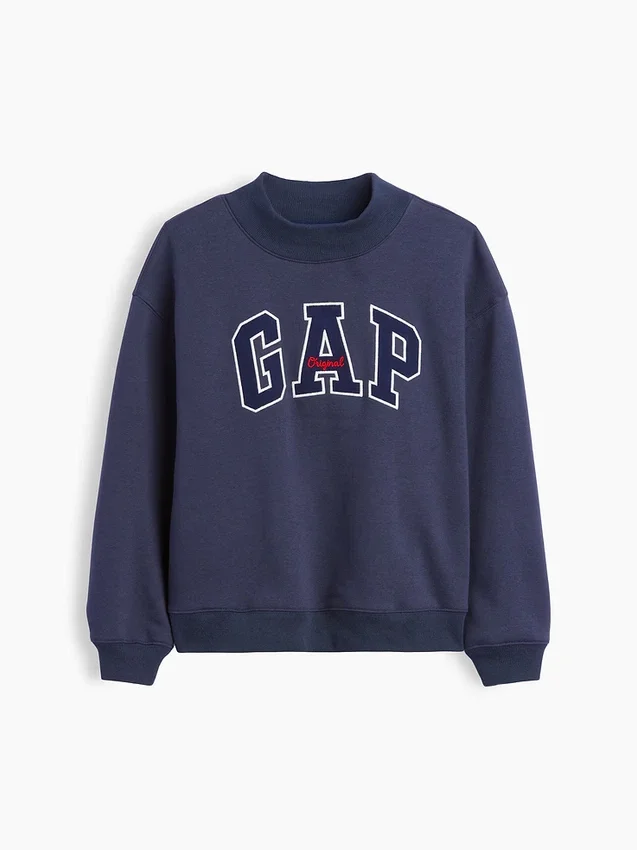 Sudadera infantil Vintagesoft de cuello alto y logo, de corte oversize