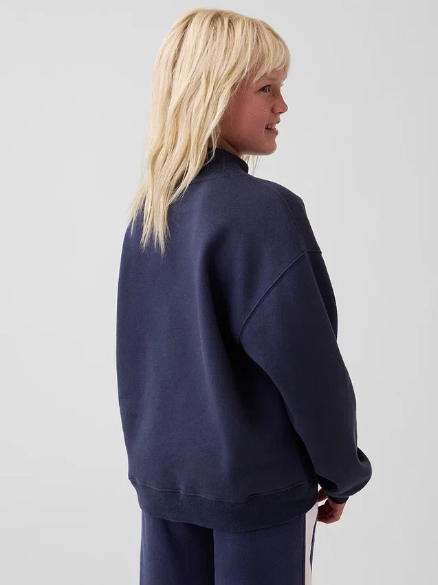 Sudadera infantil Vintagesoft de cuello alto y logo, de corte oversize