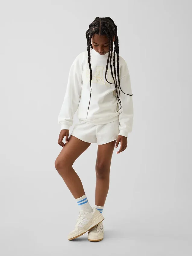 Sudadera infantil Vintagesoft de cuello alto y logo, de corte oversize