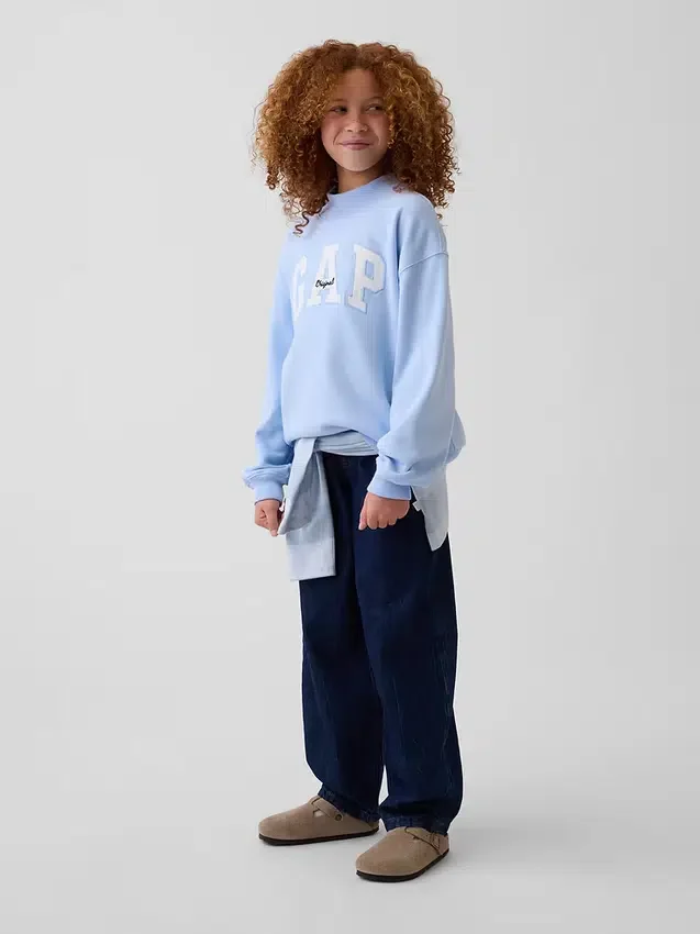 Sudadera infantil Vintagesoft de cuello alto y logo, de corte oversize