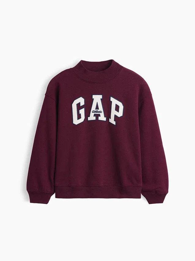 Sudadera infantil Vintagesoft de cuello alto y logo, de corte oversize