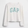 Sudadera infantil Vintagesoft de felpa con cuello ancho y logotipo
