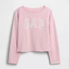 Sudadera infantil Vintagesoft de felpa con cuello ancho y logotipo