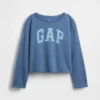 Sudadera infantil Vintagesoft de felpa con cuello ancho y logotipo