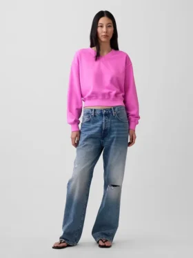 Sudadera oversize con cuello en V Vintagesoft