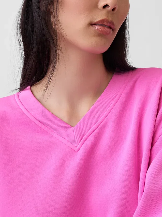 Sudadera oversize con cuello en V Vintagesoft