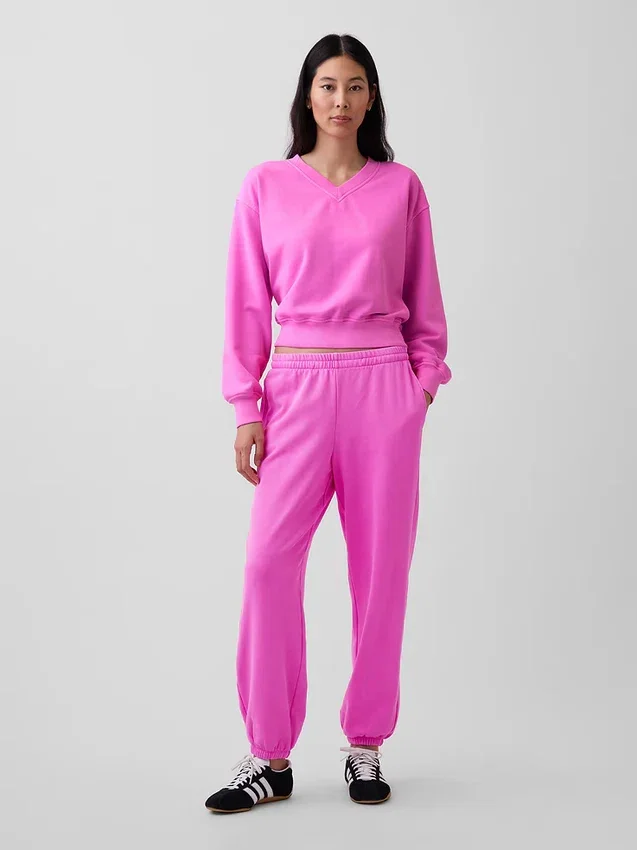 Sudadera oversize con cuello en V Vintagesoft
