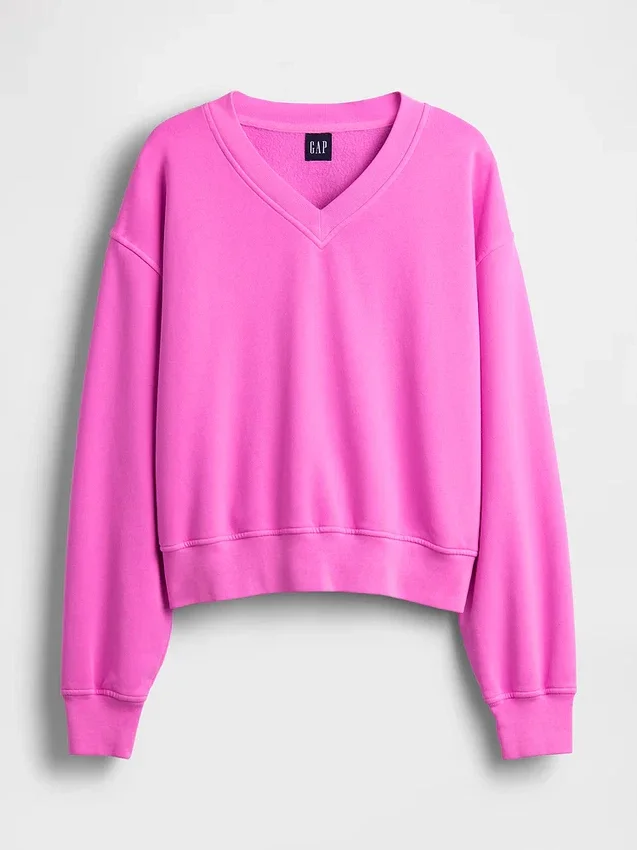 Sudadera oversize con cuello en V Vintagesoft