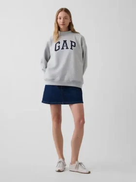 Sudadera oversize de cuello alto con logo Vintagesoft