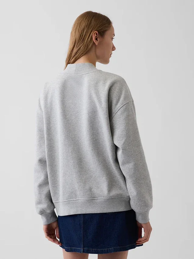 Sudadera oversize de cuello alto con logo Vintagesoft