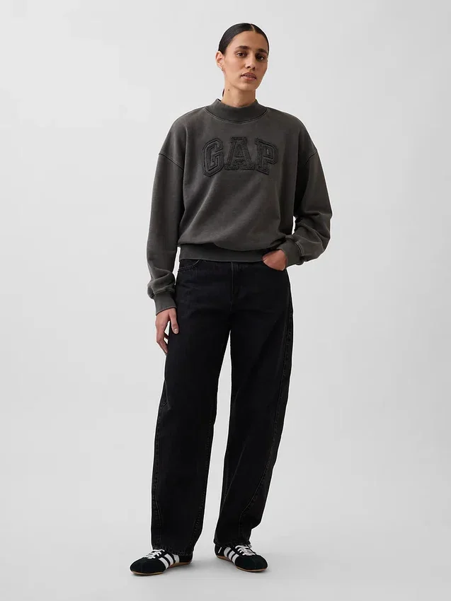 Sudadera oversize de felpa francesa gruesa con cuello alto