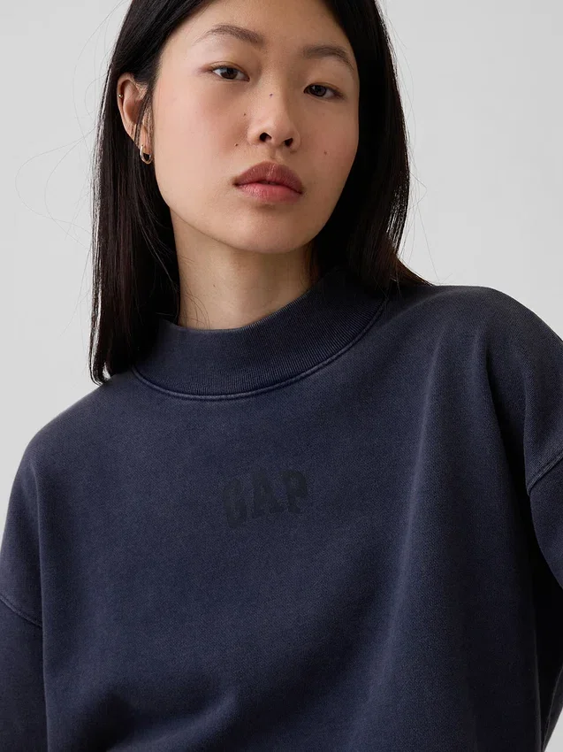 Sudadera oversize de felpa francesa gruesa con cuello alto