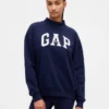 Sudadera oversize de felpa francesa gruesa con cuello alto y logotipo