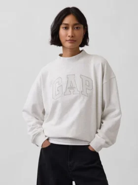 Sudadera oversize de felpa Vintagesoft con cuello alto y logotipo